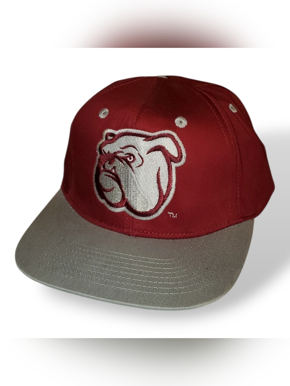 NCAA Red and Gray Bulldog Logo Baseball Cap